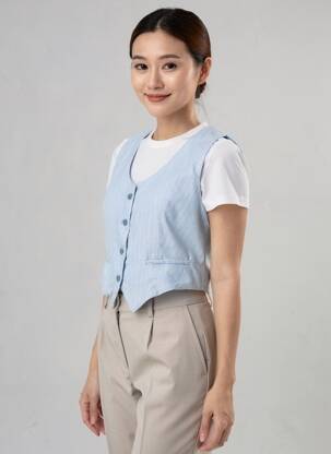 Gilet sans manche doublure bleu LIU JO femme