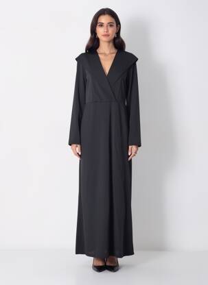 Robe longue manches longues manches longues noir TWINSET femme