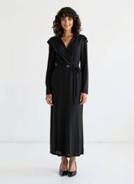 Robe longue manches longues manches longues noir TWINSET femme