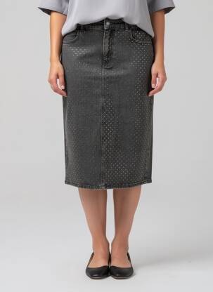 Jupe mi-longue stretch gris TWINSET femme