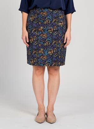 Jupe mi-longue fermeture zip latéral bleu LA FIANCÉE femme