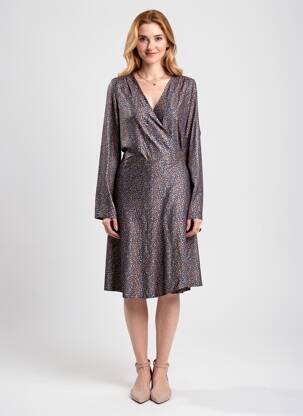 Robe mi-longue manches longues manches longues orange LA FIANCÉE femme