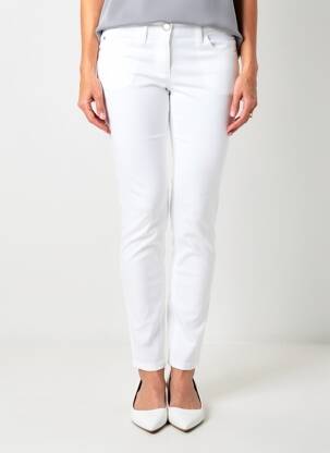 Pantalon slim tissage popeline taille normale blanc BRANDTEX femme