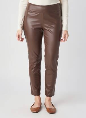 Legging tissage simili-cuir taille normale marron STREET ONE femme