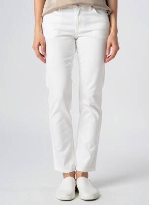 Pantalon slim tissage popeline taille normale blanc BRANDTEX femme