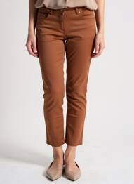 Pantalon 7/8 stretch taille normale marron COPENHAGEN femme