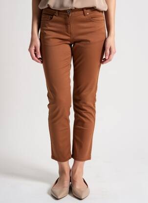 Pantalon 7/8 stretch taille normale marron COPENHAGEN femme