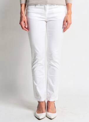 Pantalon slim tissage popeline taille normale blanc BRANDTEX femme