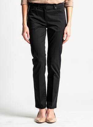 Pantalon slim tissage popeline taille normale noir BRANDTEX femme