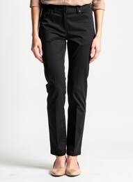 Pantalon slim tissage popeline taille normale noir BRANDTEX femme