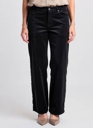 Pantalon droit stretch taille haute noir HOD femme