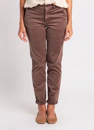 Pantalon chino stretch taille normale marron HOD femme