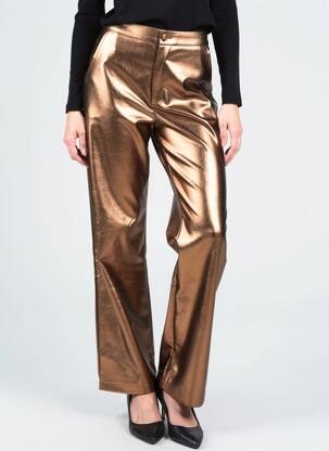 Pantalon droit stretch taille normale marron AN' GE femme