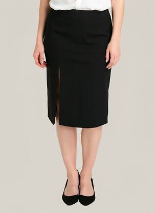 Jupe mi-longue taille à pinces noir GRACE & MILA femme