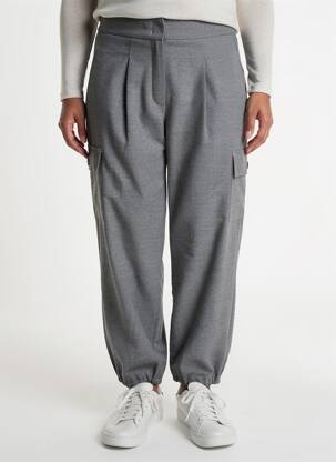 Pantalon cargo resserrée sur le bas taille haute gris BETTY BARCLAY femme
