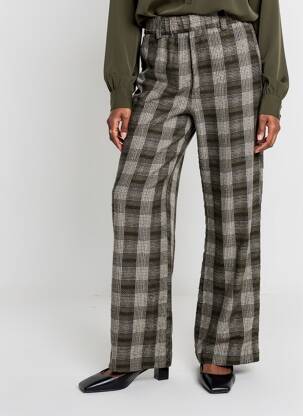Pantalon large poches taille normale vert HOD femme