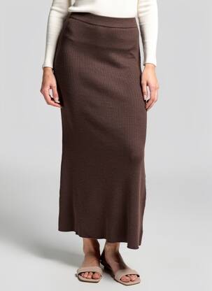 Jupe longue coupe droite marron ARTLOVE femme