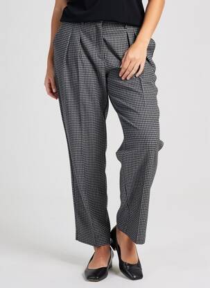 Pantalon droit taille à pinces taille normale gris ICHI femme