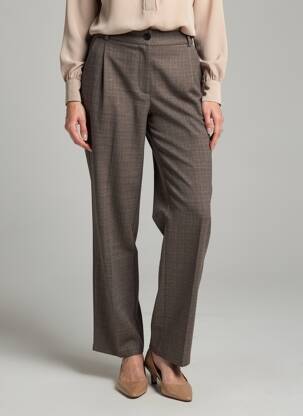 Pantalon droit taille à pinces taille normale marron ARTLOVE femme
