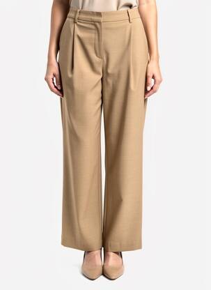 Pantalon droit taille à pinces taille normale beige JC.SOPHIE femme