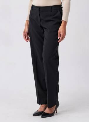 Pantalon droit tissage crêpe taille normale noir PAKO LITTO femme