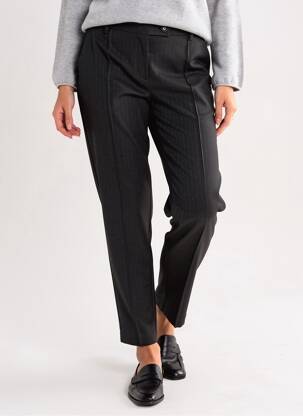Pantalon chino tissage popeline taille normale noir ICHI femme
