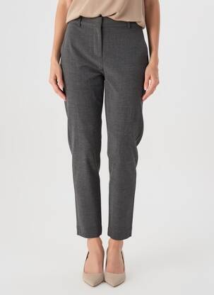 Pantalon chino fermeture zippée sous rabat avec crochet taille normale gris B.YOUNG femme
