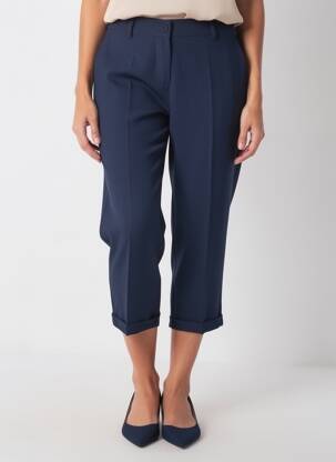 Pantalon 7/8 taille à pinces taille normale bleu PAKO LITTO femme