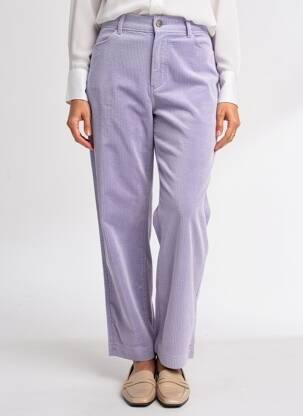 Pantalon droit taille élastique taille normale violet LAURE + MAX femme