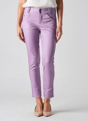 Pantalon 7/8 stretch taille normale violet STREET ONE femme