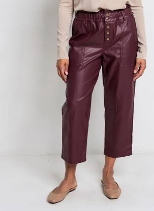 Pantalon 7/8 taille élastique taille normale violet HOD femme