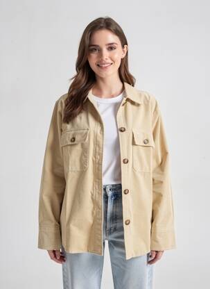 Veste casual coupe droite beige GRACE & MILA femme