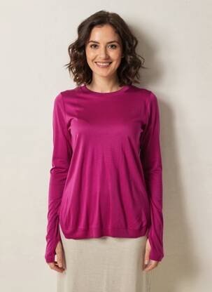 T-shirt manches longues manches longues violet LA FEE MARABOUTEE femme