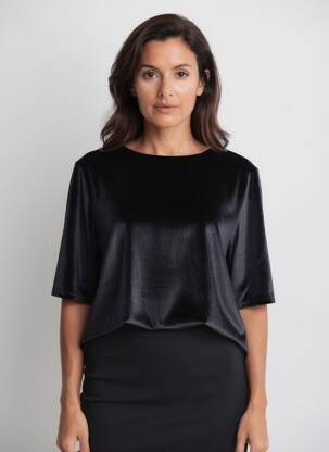 T-shirt coupe droite manches courtes noir STREET ONE femme