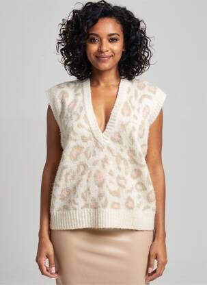 Pull coupe droite manches courtes beige PAKO LITTO femme