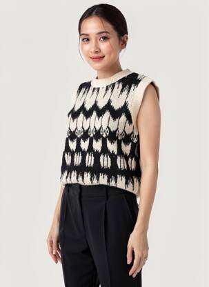 Pull coupe droite manches courtes noir MKT STUDIO femme