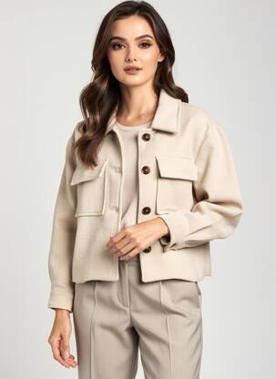 Veste casual coupe droite beige GRACE & MILA femme