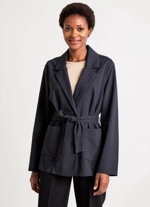 Veste casual col tailleur bleu LA FEE MARABOUTEE femme