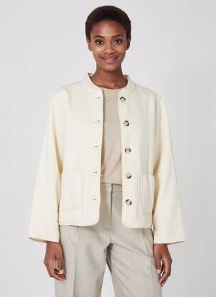 Veste casual col rond beige NICE THINGS femme