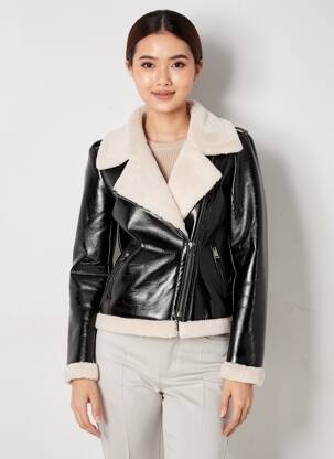 Blouson finition intérieure doublure polaire noir STUDIO NORDIIC femme