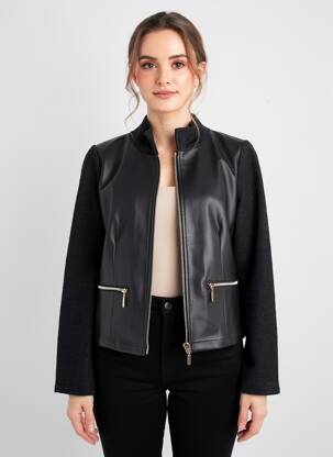 Veste simili cuir coupe cintrée noir BETTY BARCLAY femme