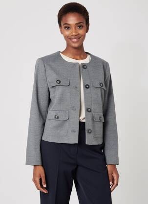 Veste casual col rond gris BETTY BARCLAY femme