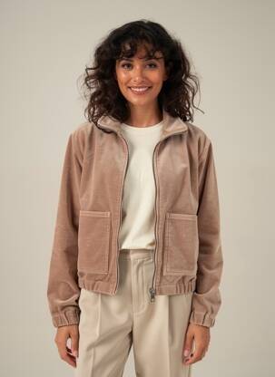 Veste casual fermeture zippée sur le devant beige STREET ONE femme