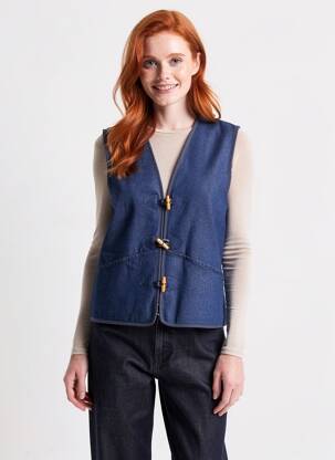 Veste casual coupe droite bleu ICHI femme