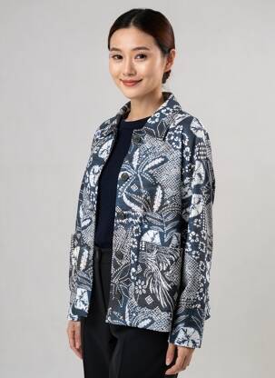 Veste casual coupe droite bleu LAURE + MAX femme