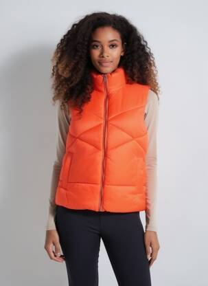Doudoune poches sans capuche orange ICHI femme