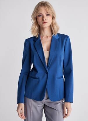 Blazer coupe cintrée bleu ICHI femme