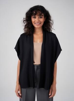 Gilet manches courtes coupe droite noir ORFEO femme