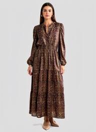 Robe longue manches longues manches longues noir AN' GE femme