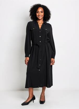 Robe longue manches longues manches longues noir GERARD DAREL femme